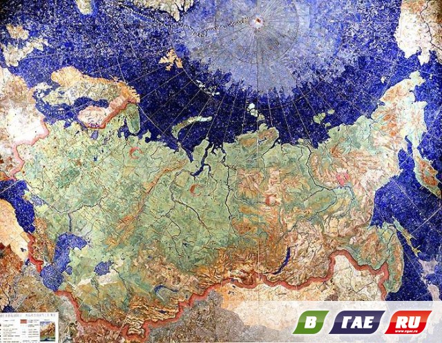 Карта СССР сделана из орской яшмы Карта СССР сделана из орской яшмы