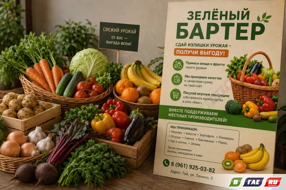 Гайчане могут сдать излишки своего урожая. Акция «Зеленый бартер» Гайчане могут сдать излишки своего урожая. Акция «Зеленый бартер»