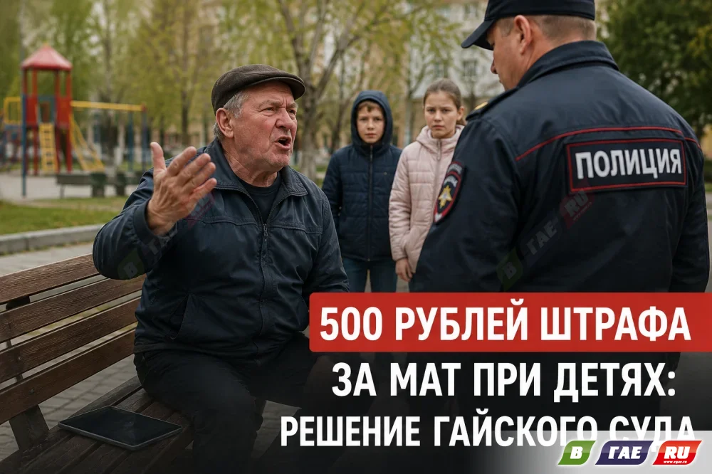 В Гае 62-летнего мужчину оштрафовали за мат при детях В Гае 62-летнего мужчину оштрафовали за мат при детях